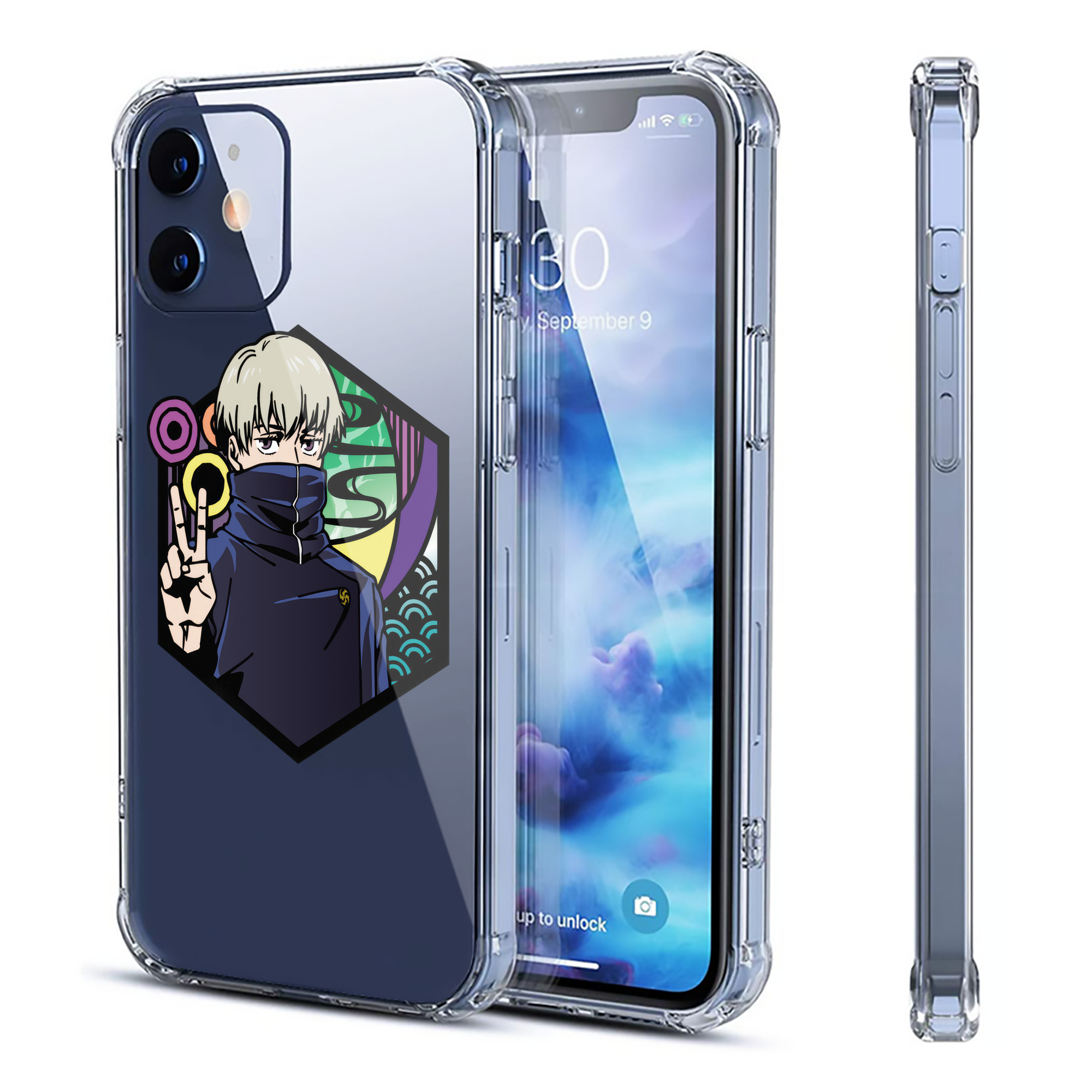 （画像用） 呪術廻戦 Jujutsu Kaisen 【iPhone 12シリーズ対応】透明スマホケース（クリアソフトケース）